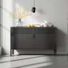 product-fancy-cb508d5f-3648-4af1-b4bc-2cf900aafd37 Two-Door Metal Storage Cabinet Featuring Adjustable Shelves - A Versatile 2-Tier Accent Cabinet Suitable for Home Office, Kitchen, Or Garage | Industrial Farmhouse Style Steel Cabinets