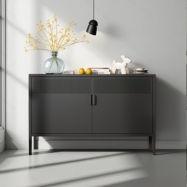 product-fancy-cb508d5f-3648-4af1-b4bc-2cf900aafd37 Two-Door Metal Storage Cabinet Featuring Adjustable Shelves - A Versatile 2-Tier Accent Cabinet Suitable for Home Office, Kitchen, Or Garage | Industrial Farmhouse Style Steel Cabinets