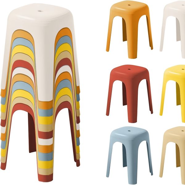 product-fancy-cb5c4776-5a83-4a0b-a6d6-1ea1d534aa15 11"Stackable School Chairs, 6pcs Kids Plastic Classroom Chairs For Toddlers, Colorful Preschool Chairs For Classroom, Daycare, Room, Playroom (Rainbow, 6/12pcs)
