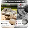 [Outdoor Rocking Chair] Double Outdoor Rocking Papasan Chair, 2-Person Oversized Loveseat Rocker with Thickened Soft Cushion And Rattan Wicker Frame for Patio, Garden, Balcony Relaxation