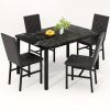 product-fancy-cbc5e6b7-9eb1-45ee-8883-3b111388a2f1 LAMERGE 5pcs Of Dining Table Set, Dining Room Table Set Can Be Used By 4 People, Kitchen Table Set, 1 Artificial Anti-marble Pattern Table And 4 Metal Legs Chairs, Suitable for Living Room, Dining Room, Kitchen Furniture