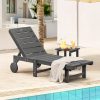 product-fancy-cc65cd8d-f5ea-4d34-880d-5e0b6f846e48 Chaise Lounge Chair Outdoor, HDPS Material, Outdoor Pool Lounge Chairs with 5-Position Backrest, Patio Lounge Chair with Wheels for Outside, Poolside, Beach