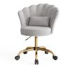 product-fancy-cc8e9e8b-49e7-4b42-b35a-691f25694b4a Girls' & Women' Luxury Velvet Tufted Vanity Chair with Wheels - Height Adjustable Upholstered Desk Chair Suitable for Bedroom, Living Room, Dressing Table, Soft Cushioning, No Assembly Required, Contemporary Petal for Home Office