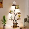 product-fancy-cc9ba18f-94f6-450e-ab36-7196abfdc18f 1pc Bookshelf with LED Lights- 8 Tier 123cm Multi-functional Metal Display Shelf Corner for Books Magazines Photo Frames, Vases, 48.7" Vine-shaped Storage Shelf for Living Room, Study, Stairway, Bedroom, Good Choice for Gifts Home