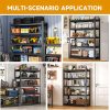 product-fancy-ccbc982d-1afe-42e7-b9ec-a8191cbc62be 72''H 5-Tier Metal Bookshelf, Freestanding Heavy Duty Storage Shelving Unit, Industrial Metal Frame Book Organizer Rack, Display Shelf for Home Office Bedroom Living Room Kitchen Garage Corner Organization