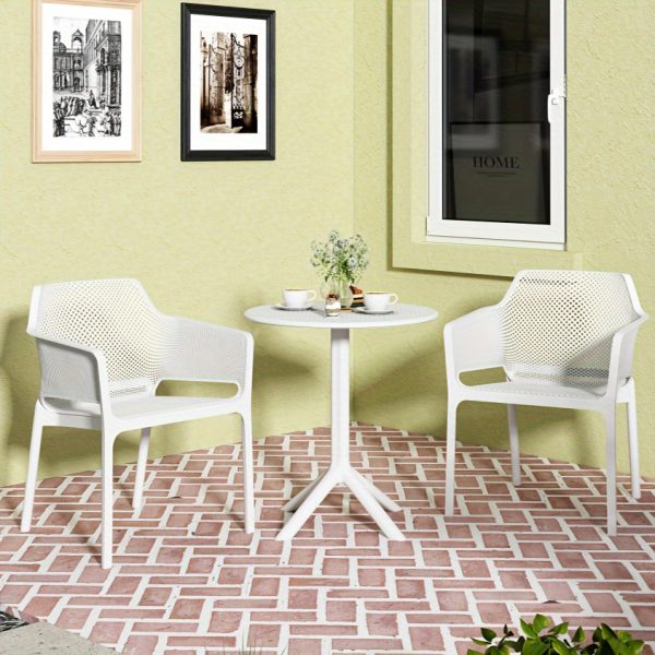product-fancy-ccc638e2-6dd5-46c9-9a0c-5a2dda03e570 3pcs Plastic Arm Chair Bistro GRS Premium Ocean Plastic, Garden Chat Set Bistro