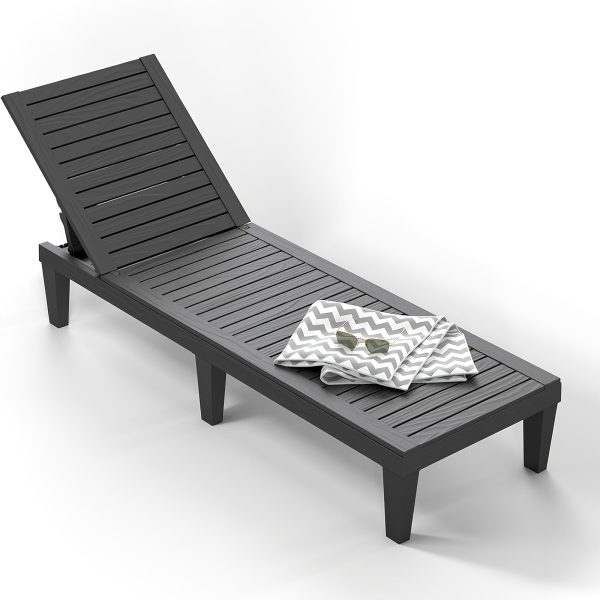 Outdoor lounge chair with foldable and stackable design and ergonomic armrests, suitable for outdoor leisure chairs such as poolside, backyard, balcony, etc. It is a perfect holiday gift and durable garden furniture.