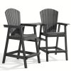 Embossed Balcony Chair, Tall Adirondack Chair Set Of 2 Outdoor Adirondack Barstools with Connecting Tray, High Airondack Chair with Wood Grain, Christmas & Halloween