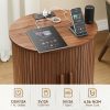 product-fancy-cd4a4c8c-4126-450b-a1a8-b11162831760 2pcs Mid-Century Modern End Table with Storage & Charging Station - Nightstand with Sliding Door Cabinet, Adjustable Shelf & Leg Pad, Compact Space-Saving Suitable for Small Spaces, Living Room, Bedroom - Assembly