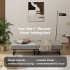 Twin Size Folding Bed with 3" Memory Foam Mattress, Foldable Roll Away Guest Bed for Adults, Sturdy Metal Platform Bed with Wheels, Space-Saving Design for Easy Storage, Portable Bed for Bedroom, Office & Apartments, 75''x31''