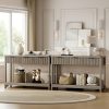 product-fancy-cd713ae0-2861-4057-83b5-a4aa3945ae99 51 IN Fluted Console Table with 3 Drawers, Modern Entryway Table with Metal Handles, Sturdy Solid Wood Design, Hallway Table with Storage, for Living Room And Hallway