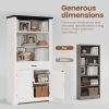 product-fancy-cda4644c-5d1a-42bd-afca-87a7fcb1da14 Farmhouse Bookcases with Doors And Drawer, 6 Shelf Display Storage Shelves 70 in Tall Bookshelf for Home Office