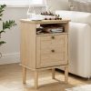product-fancy-cda9d822-bb91-4991-bb1a-be55d9c4800d Bedside Table, Bohemian-style Bedside Cabinet with One Drawer, Contemporary Side Table Featuring Open Shelving, Wooden Tabletop Bedside Unit, Suitable for Bedrooms And Living Rooms., Bed Room Table