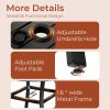 5pcs Patio Dining Set for 4, Outdoor Table And Chairs W/ 1.57"-1.9" Adjustable Umbrella Hole And Foot Pads, All Weather 42" Round Metal Table And Stackable Textilene Chair
