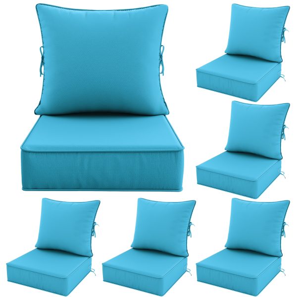 product-fancy-ce4adc91-514b-46a5-bbe8-a59273af88bf Outdoor Cushion Set of 1pc/2pcs/4pcs/6pcs - Thick 35D High-Density Foam Cushions Measuring 24*24*6.5 Inches, Featuring Quick Rebound, High Durability, And Easy Cleaning, Suitable for Outdoor Furniture Like Sofas And Patio Chairs