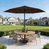 [Heavy Duty Patio Umbrella] 9ft Outdoor Umbrella, Heavy Duty Patio Umbrella with Crank, 6 Sturdy Ribs, UV Block for Market, Pool, Backyard, Garden (Base Sold Separately)