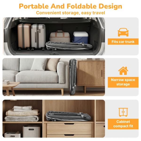 product-fancy-ce6ad4ef-a0a5-499d-8edb-fd613686c828 3in 1 Baby Crib, Baby Bassinet Bedside, Bedside Crib for Baby, Adjustable Baby Bassinet with Wheels, Storage Basket, Mattress, Easy Assemble & Folding Portable Baby Cradle (Grey), Wt: 18.3 Lbs, Age: 6m+, Max Cap: 55 Lbs