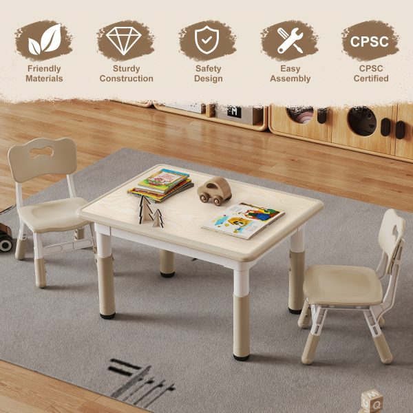 product-fancy-ce9973f7-48df-4538-a7af-00e0a29c2466 Adjustable Table And 4 Chairs, 23.6" Graffiti Desk