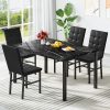 product-fancy-cf864cef-0b12-4d4d-8c54-120e5b34a1ac LAMERGE 5pcs Of Dining Table Set, Dining Room Table Set Can Be Used By 4 People, Kitchen Table Set, 1 Artificial Anti-marble Pattern Table And 4 Metal Legs Chairs, Suitable for Living Room, Dining Room, Kitchen Furniture