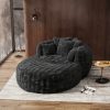 product-fancy-cf8dacfd-ad88-4a6f-99cd-6ffeaf1052fd Oversized Chaise Lounge Chair Indoor with Ottoman 55" W X 75" L Round Reading Chair Plush Faux Fur Corduroy Cloud Circle Boneless Chair with 5 Pillows for Living Room
