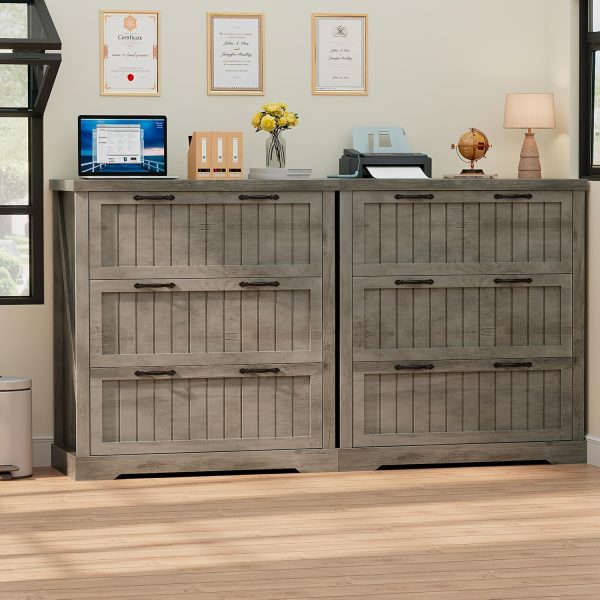 A Rustic Sideboard Storage Cabinet Featuring Three Wooden Drawers, Designed for Multiple Uses. This Stylish File Cabinet Serves As Accent Furniture Suitable for The Living Room, Entryway, Home Office, Or Kitchen, Available in White, Brown, And Grey