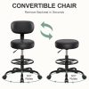product-fancy-cfdc3b3b-e72e-40d3-8075-42eb2bf3a1e1 KERDOM Adjustable Height Drafting Chair with Removable Backrest & Quiet-Rolling Wheels - 300 lbs Capacity PU Leather Swivel Stool, Ergonomic Metal Frame for Office, Studio, Clinic, Kitchen, Salon (Black), Ergonomic Chair, Studio Seating, Professional Seating, Premium Materials, Heightadjustable Stool, Office Professionals, Standing Desk Stool, Sleek Design, Durable Construction, Rolling Stool, Kitchen Stool
