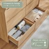 product-fancy-cfeaf6b6-2393-4f02-b751-4407c643a4f5 Modern Bedroom Drawer Dresser, Curved Profile Design Drawer Cabinet, Wooden Mid-Century Style Storage Dresser, for Bedroom And Living Room, Natural Oak