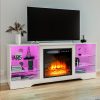 product-fancy-d0039822-5a72-4194-81a1-87efadee7640 Fireplace TV Stand with 18-Inch Fireplace, Modern Entertainment Center for Tvs Up to 65 Inches, Media TV Console with Adjustable Glass Shelves And Storage Cabinets, Farmhouse TV Stand for Living Room