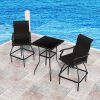 product-fancy-d01e8fb8-e846-4eb3-be18-f41b3cb5f2b8 2/3/5pcs Patio Bar Set, 360° Swivel Bar Stools, Outdoor Bistro Furniture with High-Density Textilene Fabric & Heavy Duty Metal Frame, High Top Table And Chair Set for Balcony, Poolside, Garden & Backyard