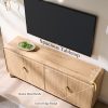 70'' Modern TV Stand, Entertainment Center with Adjustable Shelves, Curved Profile Design, Media Console for Living Room