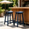 product-fancy-d0488209-b69c-4a5c-b3fa-e2ad544501de 2pcs HDPE Bar Stools 24 Inch, Outdoor Counter Height Bar Stools, All-Weather Resistant Patio Stools for Backyard Kitchen Deck, 400 LBS Capacity, Black/Blue/Gray