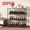 30-Pack Adjustable Shoe Storage Slots, Space-Saving Plastic Shoe Rack for Closet, Entryway, Hallway, Living Room, Bedroom, Easy Stackable, No Power Required, Home Organization Solution for Shoe Storage