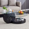 product-fancy-d0a4c5b4-f23e-4f19-af16-ad7578e05f1e Glass Coffee Tables for Living Room Round Coffee Tables Modern Double Layer Round Table Circle Coffee Table for Small Space Home Office, Durable And Not Easily Broken, Easy to Assemble, Fashionable Design Feel (42 Inch X 17 Inch)