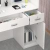 product-fancy-d0c169fb-69b3-4765-9d19-94b4bed970aa Modern Computer Desk with Drawers And Open Shelves, Functional Workstation for Home Office, Wood Home Office Desk Station with File Drawer And Storage Cabinet, Stylish Design