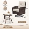 3pcs Patio Furniture Set, Outdoor Swivel Rocking Chairs with Glass Top Table and Thick Cushions for Porch, Deck, Balcony, Poolside, Patio Table And Chairs Set, Outdoor Dining Table And Chairs, Patio Chairs, Outdoor Furniture, Patio Set, Porch Seating, Deck Furniture, Cozy Outdoor Set, Swivel Chair, Garden Furniture Outdoor, Garden Chair, Outdoor Table And Chair Set, Bistro Patio Set, Patio Furniture Set Outdoor, Outdoor Patio Furniture Set, Small Patio Furniture Set, Front Porch Decor