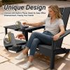 [Durable Outdoor Patio] Leasable 4pcs Folding Adirondack Chair Durable Oversized Ergonomic Plastic Outdoor Patio Furniture With Built-In Phone Holder And Cup Holder, Weather Resistant Fire Pit Chair For Patio Backyard, Deck