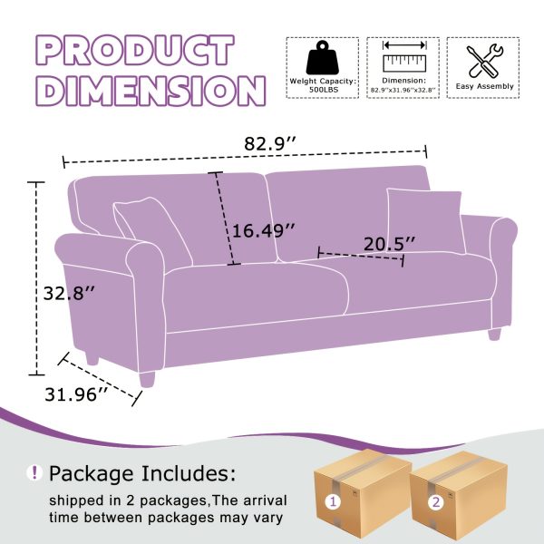 product-fancy-d186fffa-4328-4b19-aa2b-82ca71e32051 83" Sofa Couch, Small Modern Loveseat, Love Seat with 2 Seater, Velvet Loveseat Sofa, Small Couch for Living Room, Bedroom, Office
