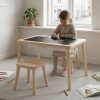 Kids Sensory Table with 3 Storage Bins, Solid Pine Wood Activity Table, Double-Sided Drawing & Play Surface, Sand And Water Play Table for Toddlers, Indoor Outdoor Learning & Craft Table