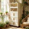 product-fancy-d1fcb8b9-48ec-418e-8f99-0a7c6e1d5de6 A Five-story Ultra-large Capacity Cream-style Storage Cabinet with Compartments! Equipped with Wheels for Mobility, It Can Store All Clutter In Bedrooms, Living Rooms, And Bathrooms