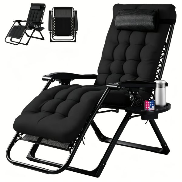 product-fancy-d220f005-6dd8-4375-a037-71d636e032ab Zero Gravity Recliner, Foldable Patio Chair --- Includes Cup Holder Tray; Removable Cushion; Ideal For The Beach, Patio, Or Poolside