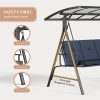 product-fancy-d22f08b5-c1fa-4f06-bc63-19e2fcdbe036 3-Seat Porch Swing Chair with Stand - Convertible to Adult Swing Bed, Adjustable UV-Protected Canopy & Thick Cushion, 750lbs, Flat Bed (Red/Blue/Dark Gray) for Porch, Backyard, Garden & Balcony