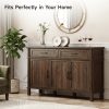 product-fancy-d25262a3-2d3d-4838-8968-22a6727fb044 Farmhouse 48 Inch Buffet Cabinet with Storage, 48 Inch Sideboard with 2 Drawers And 3 Doors - Wood Coffee Bar Cabinet with Adjustable Shelves for Kitchen, Dining Room, Living Room