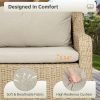 product-fancy-d25c68f9-0d01-40f0-ac06-2c7a2c14924f 3pcs Outdoor Rattan Sofa Set, All-Weather Ergonomic Patio Furniture with Storage Coffee Table And Cushions, Elastic Seat Cushions, Handwoven Patio Furniture for Porch, Garden, Backyard, Durable Outdoor Furniture for Family Gatherings, Ideal Gift