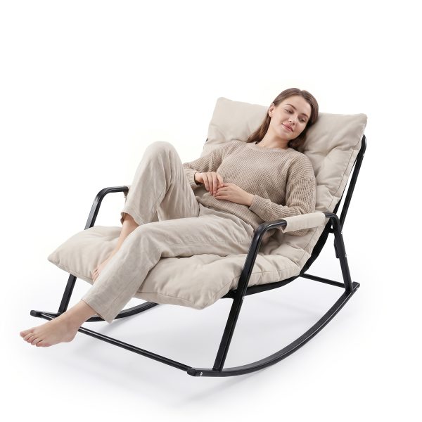 product-fancy-d28cdc6e-0397-4ab1-b00c-30bb46212b5d Home Theater Seating, Oversized Rocking Chairs for Indoor And Outdoor Use, Modern Metal Lounge Rocking Chairs with Thick Cushions, And High-back Rocking Chairs Suitable for Living Rooms, Patios, Porches, Gardens, And Backyards