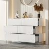 product-fancy-d2bf8b88-7fa1-45d6-b9c0-bae74c938571 Contemporary Glossy Dresser Storage Unit Featuring Six Drawers, a Wooden Double-Layer Shiny Chest Suitable for Bedrooms And Living Rooms, Designed with Simplicity And Elegance