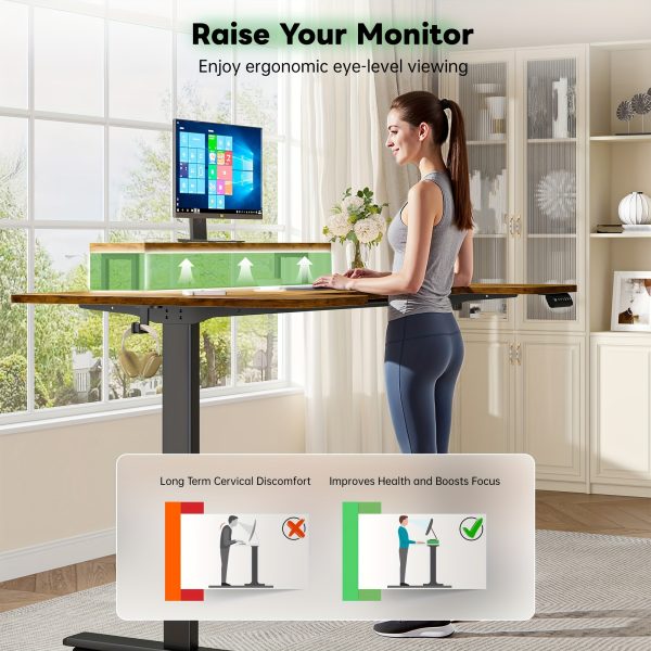 product-fancy-d3831382-b888-46be-ba25-9b9a9359ff8e 71×36 Standing Desk Electric Adjustable Height Desks, Home Office Desks With Cable Management, Monitor Stand, 2 Hooks, 5 Power Outlets, 3 Memory Adjustable Height Computer Desk