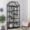 8-Tier Entryway Ladder Shelf - Tall Storage & Display Rack With White Shelves - Golden & Black Options - Perfect For Hallway, Living Room, Bedroom