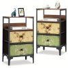 product-fancy-d39de7bb-76ab-4d95-8d2a-e087378bbca3 Nightstand Set of 2, Night Stand with Fabric Drawer, Mesh Shelf, Side Table with Storage, Fabric Drawer Dresser, Open Shelf, Metal Frame, Bedroom