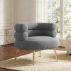 product-fancy-d3c6b636-2b9f-4ef0-9559-b06eea1d7352 29.5" W Modern Boucle Upholstered Accent Chair With Metal Legs | Memory Foam, Ergonomic Design, Non-Adjustable Recliner, Wipe Clean Care