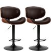 product-fancy-d3e43164-7cae-446e-bd1d-7fe801be3648 Two Piece for bar Stool Set with Adjustable Height, Featuring PU Leather Seat Cushion, Ergonomic Backrest, And Footrest, Plus Non-Slip Rubber Base Perfect for Bars And Home Kitchen Islands.